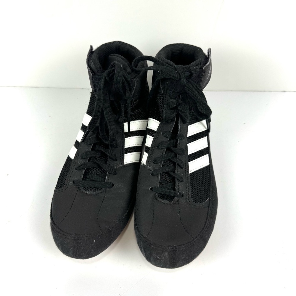 Adidas HVC 2 Mens Size 7.5 Black Suede White Athletic Wrestling Shoes Sneakers - Picture 2 of 6